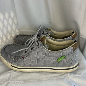Twisted X Huey Loper Casual Kicks Tennis Shoes Gray Lace Up FLAWED